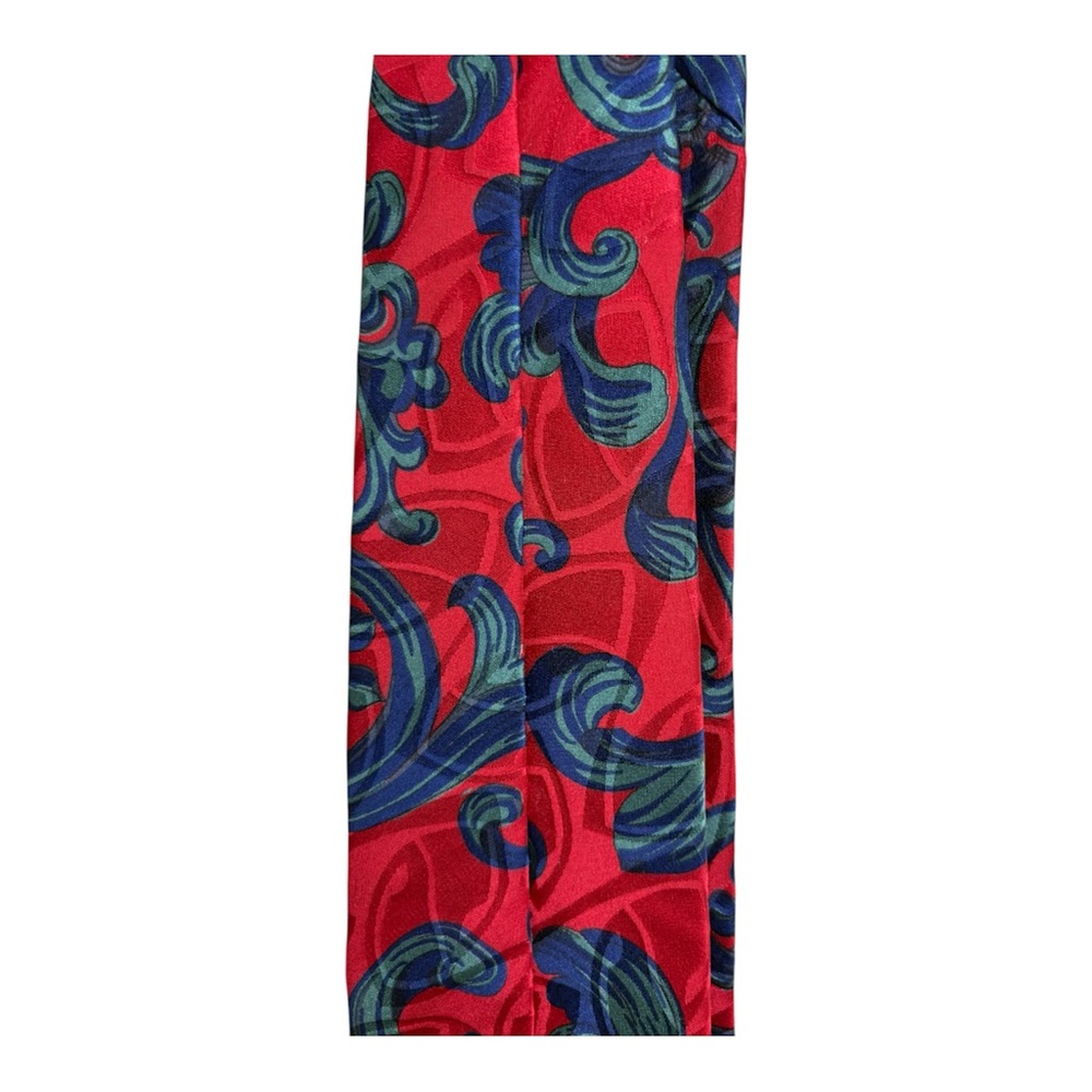 vintage Valentino Giovanni pure silk tie with a red and blue abstract pattern - Picture 2 of 5